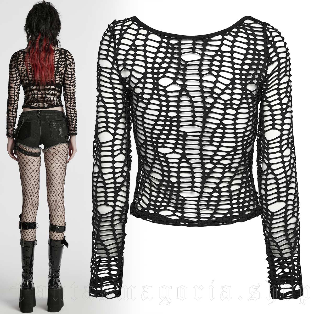 Punk Rave Venus Flytrap Net Shirt – Bild 2