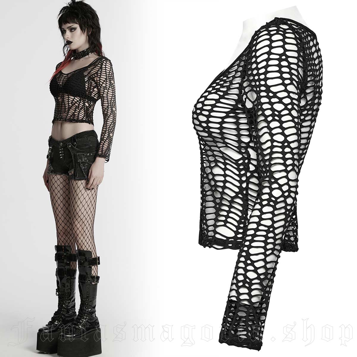 Punk Rave Venus Flytrap Net Shirt – Bild 3