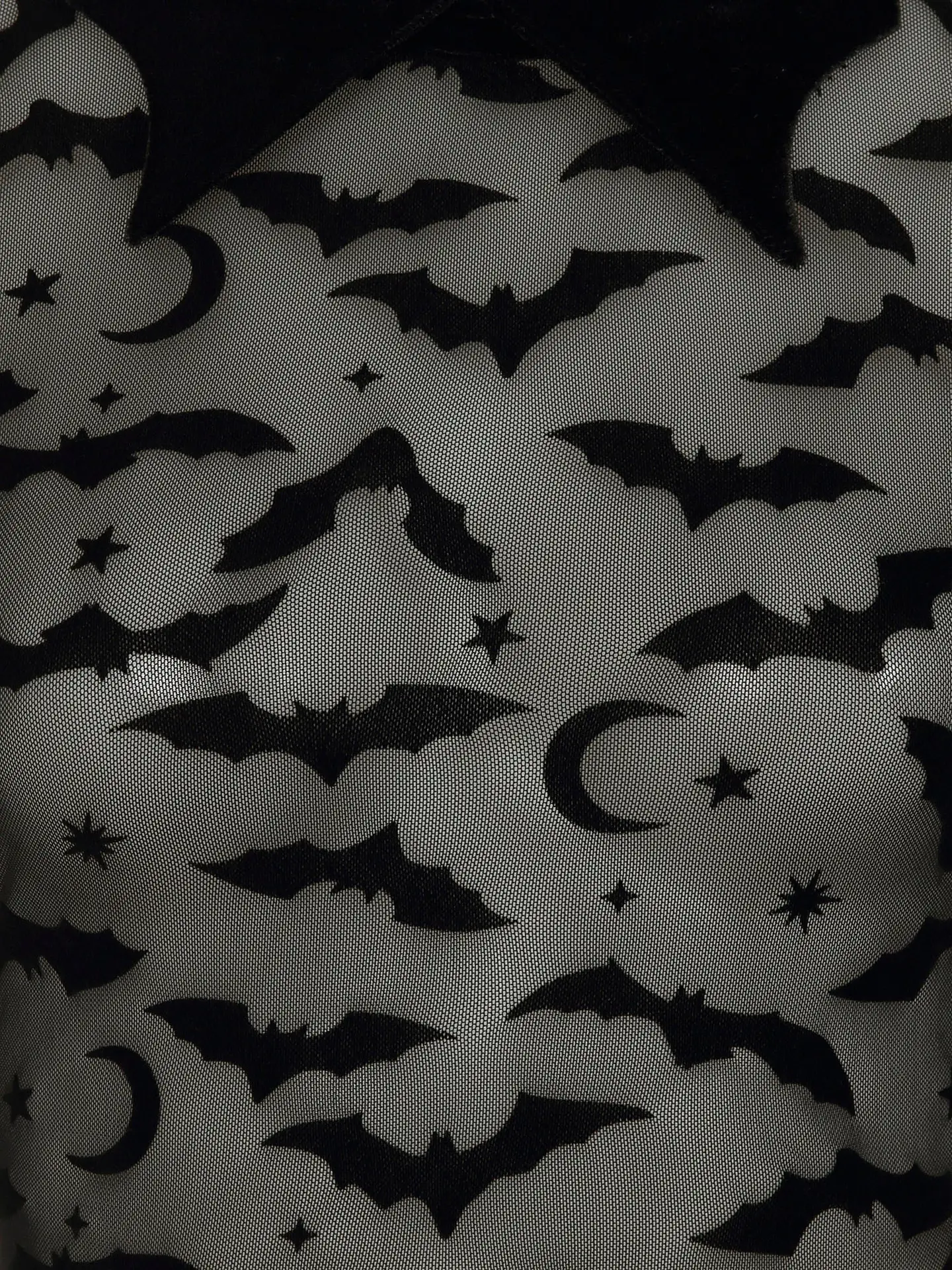 Collectif Bat Mesh Crop Top with Collar – Bild 3