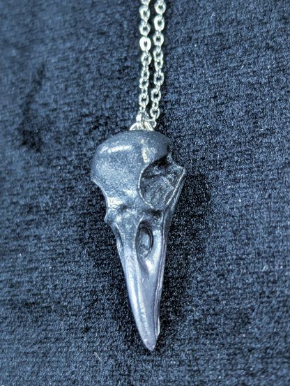 Mystery Creation Edelstahl Kette Rabenschädel schwarz silber Schnabel - Image 2