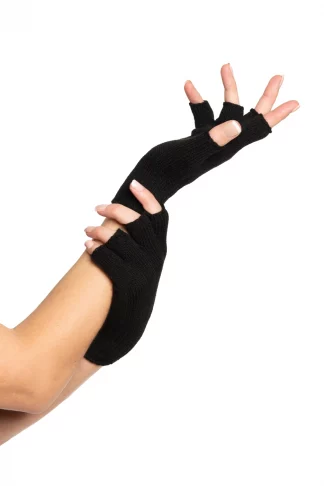 Black Fingerless Gloves (Paar)