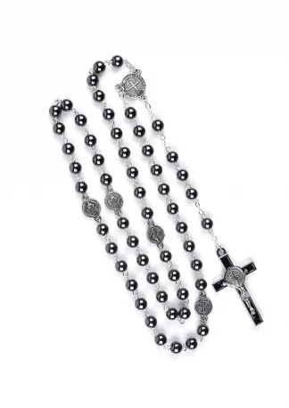 Easure Gunmetal Rosary Necklace
