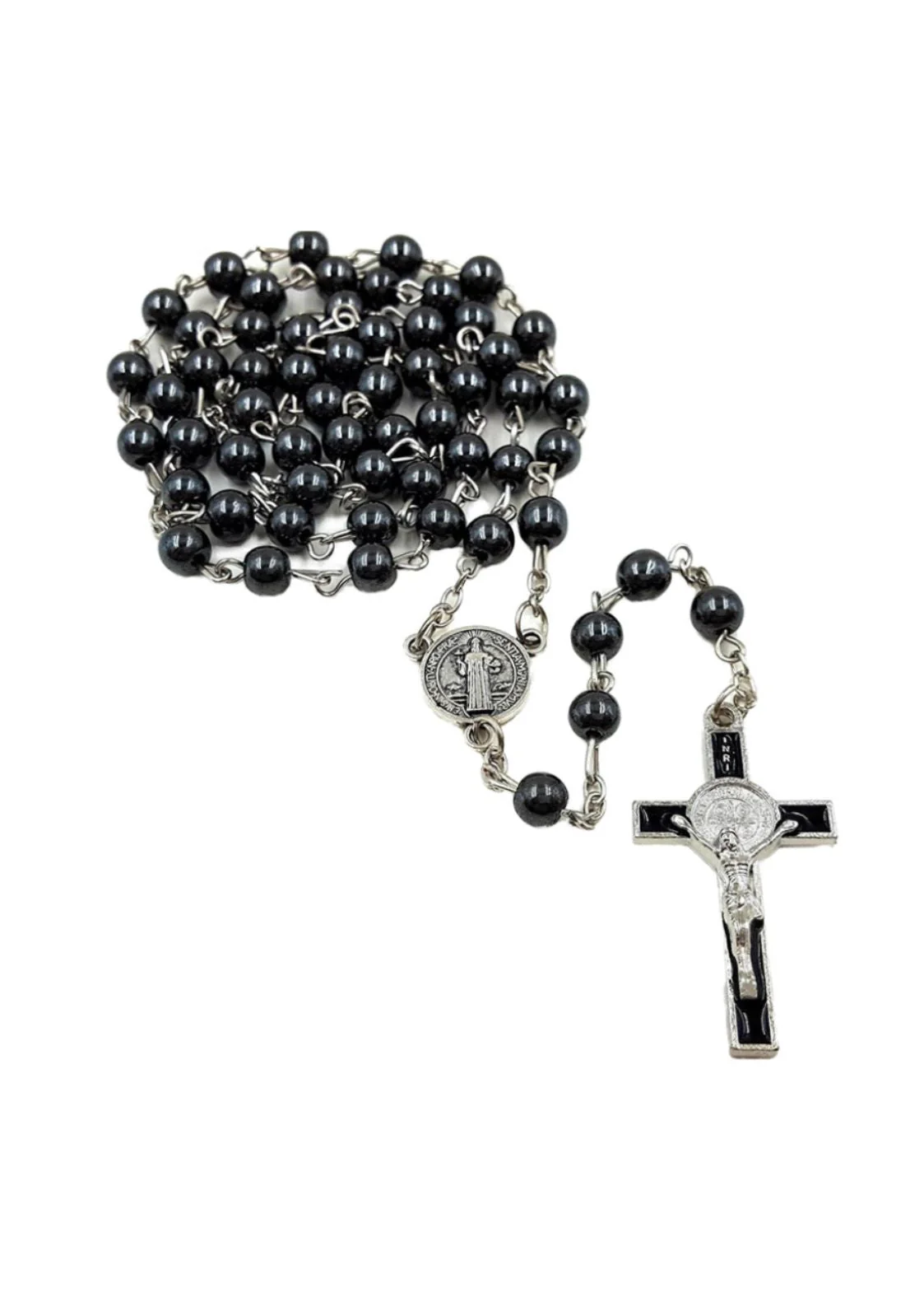 Easure Gunmetal Rosary Necklace - Image 2