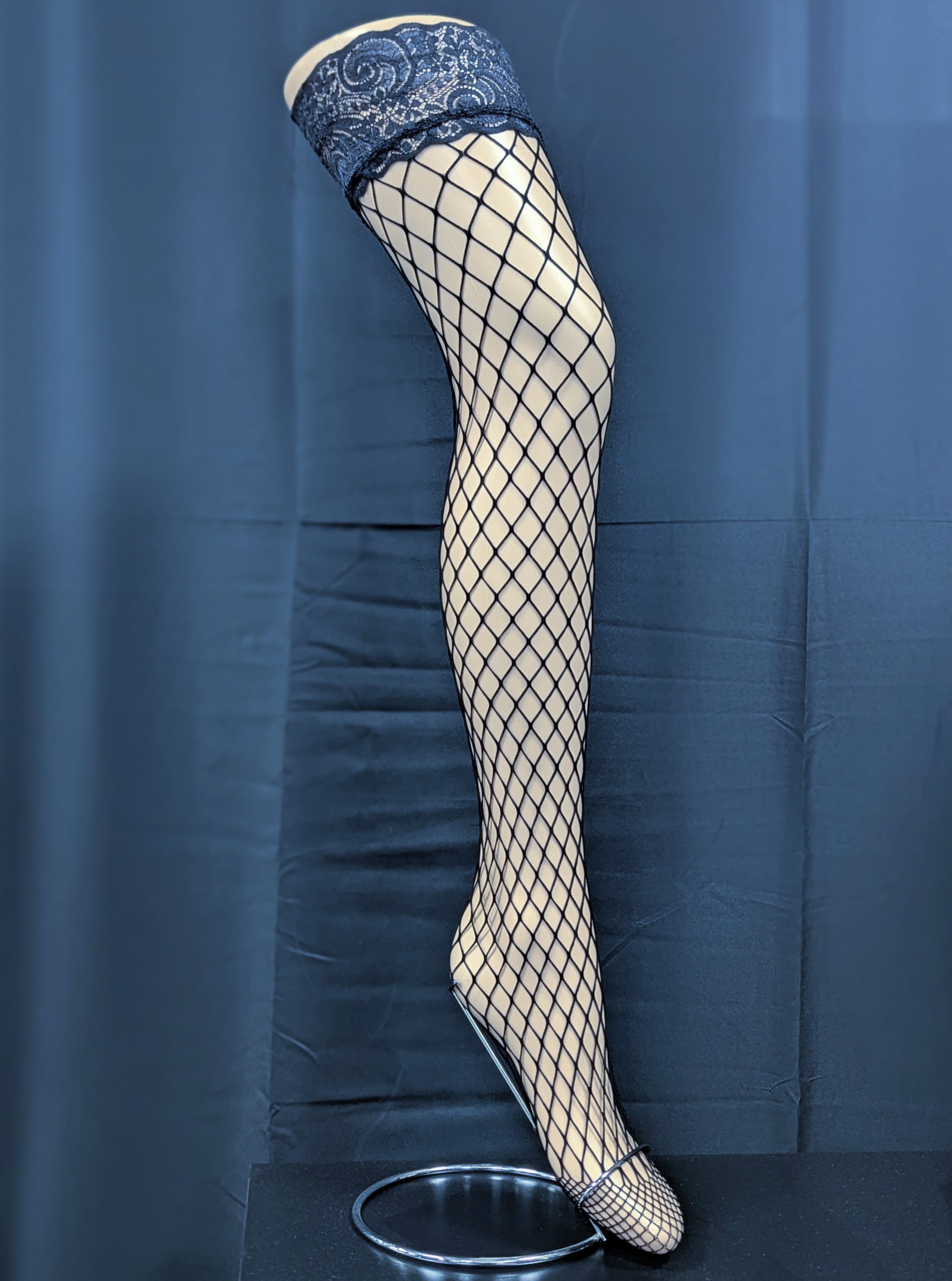 Self Fixing Large Fishnet Stockings