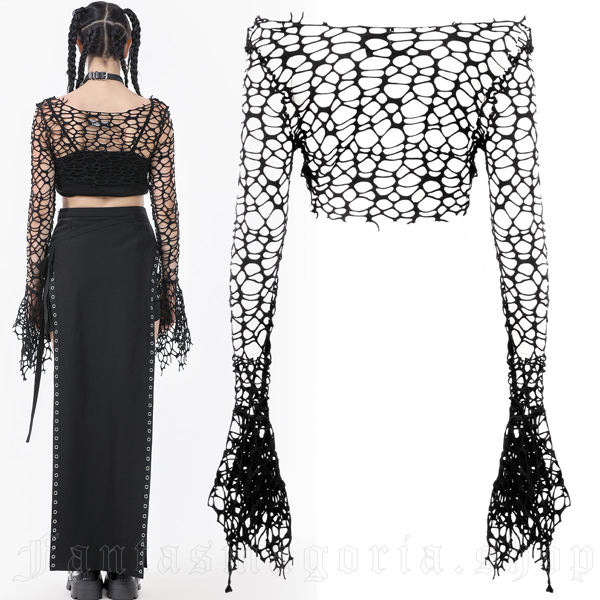 Dark In Love Chasm Mesh Top – Bild 2