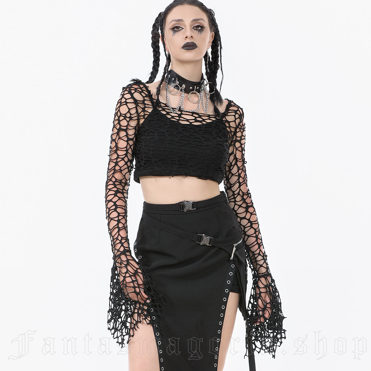 Dark In Love Chasm Mesh Top – Bild 3