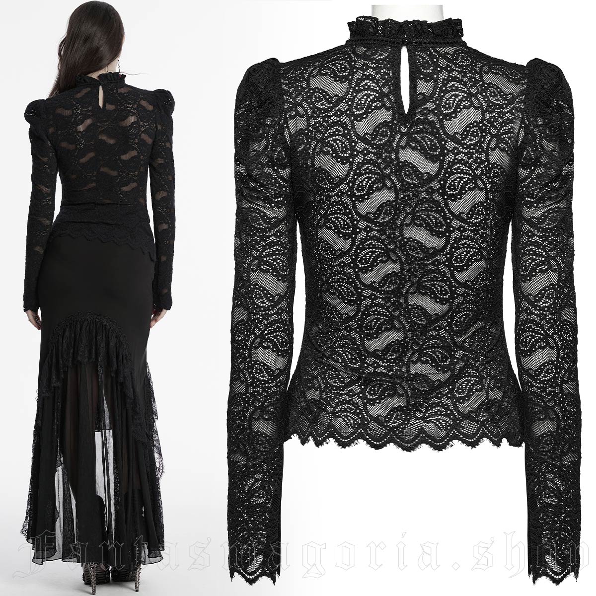 Punk Rave Nightdreamer Lace Top – Bild 3