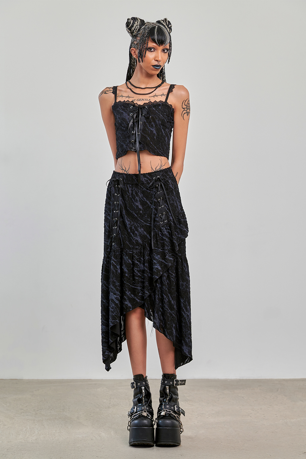 Banned Dark Angel Lace Up Skirt