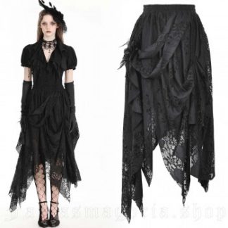 Dark In Love Elysia Graves Layered Black Lace Skirt