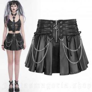 Devil Fashion Electra Pleated Faux Leather Skirt