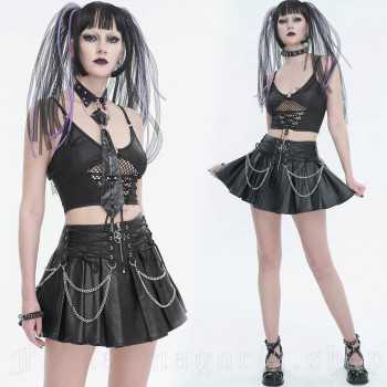 Devil Fashion Electra Pleated Faux Leather Skirt - Image 2