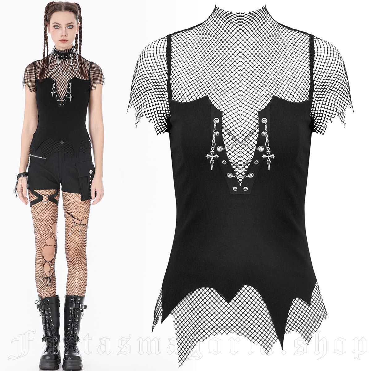 Dark In Love Mesh Hunter Top