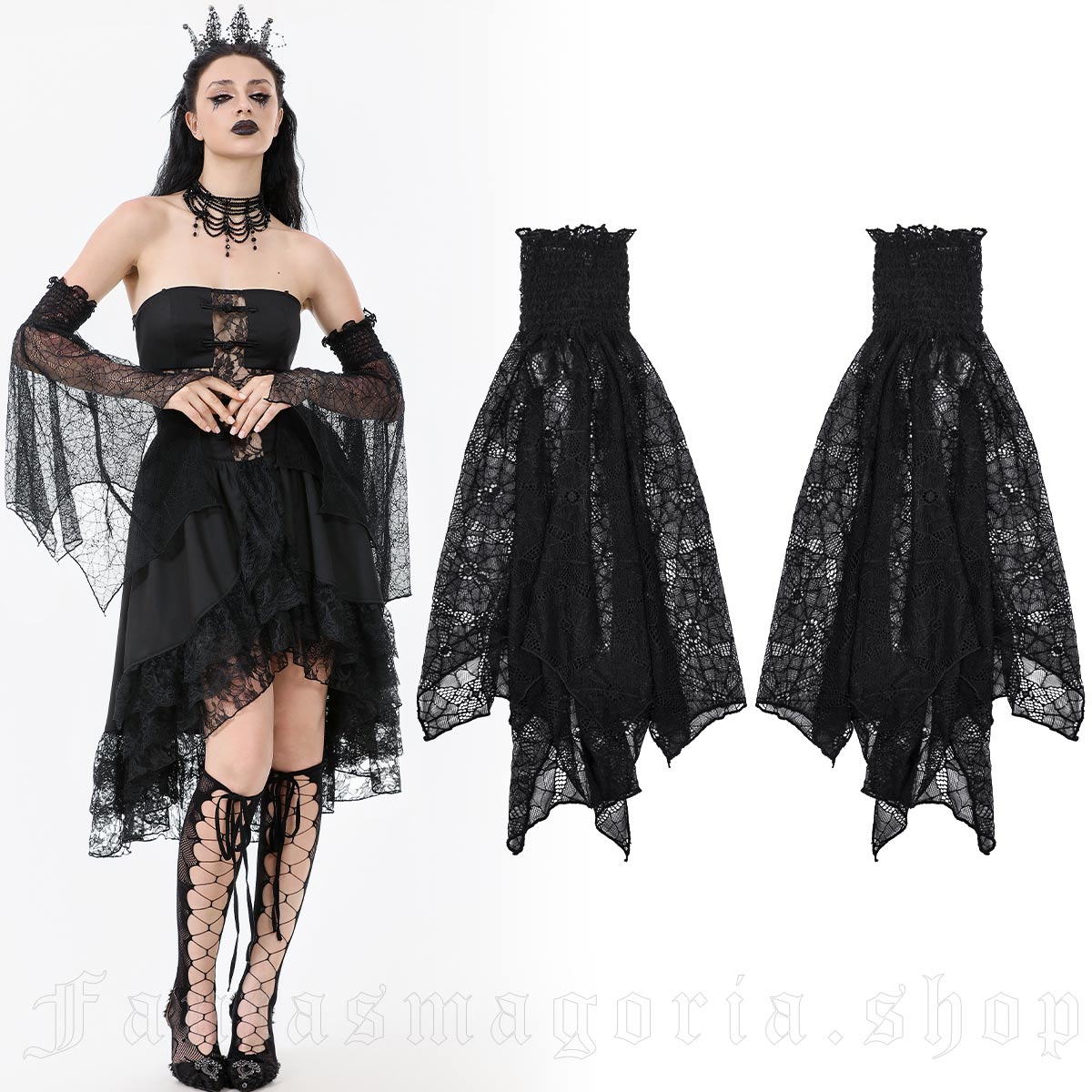 Dark In Love Morticia Spiderweb Sleeves (Paar)