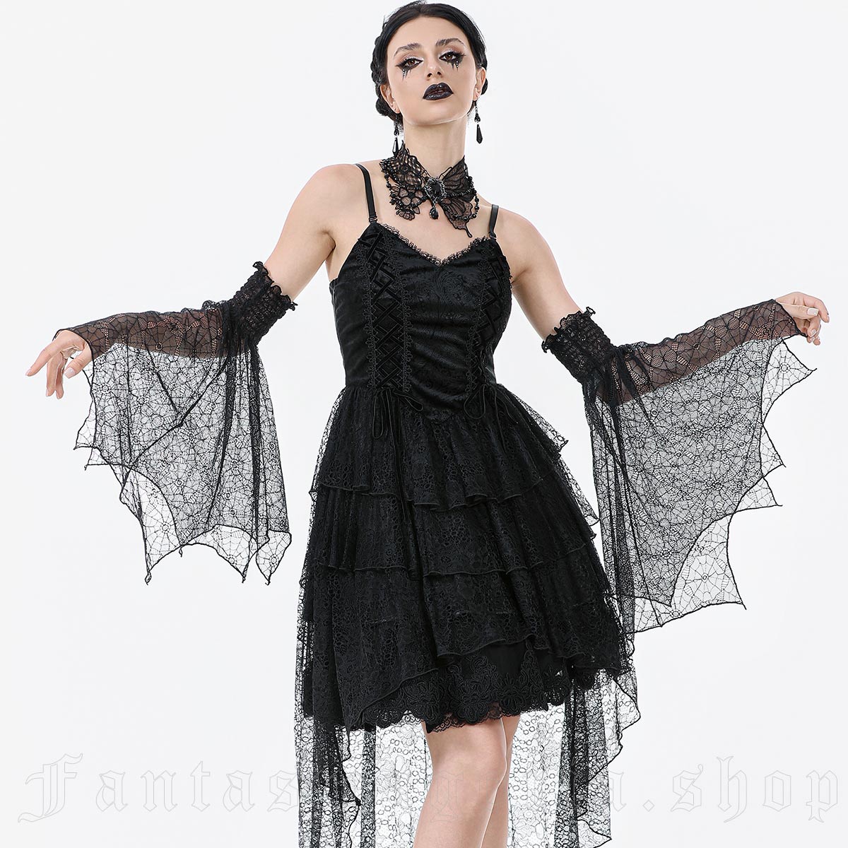 Dark In Love Morticia Spiderweb Sleeves (Paar) – Bild 2