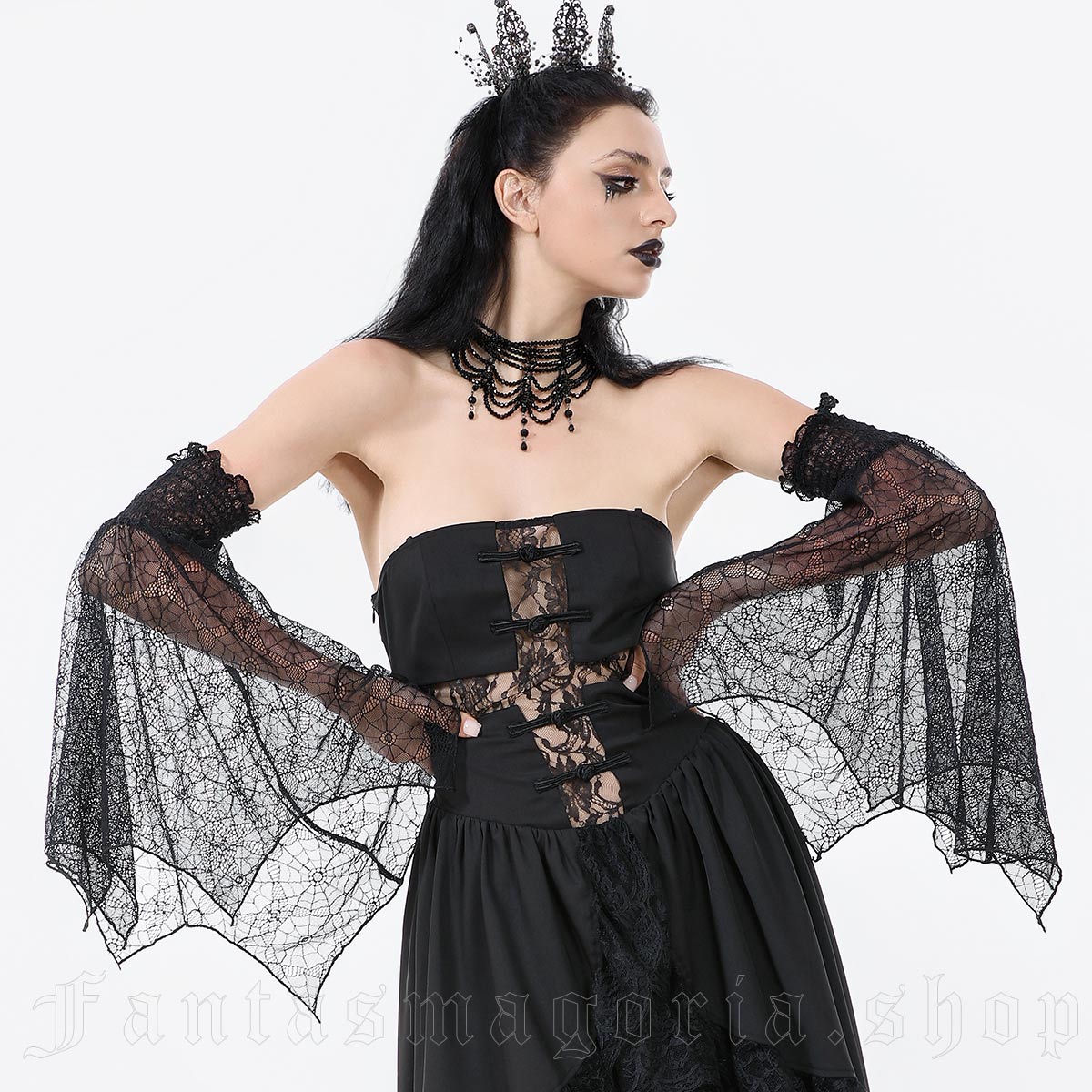 Dark In Love Morticia Spiderweb Sleeves (Paar) – Bild 3