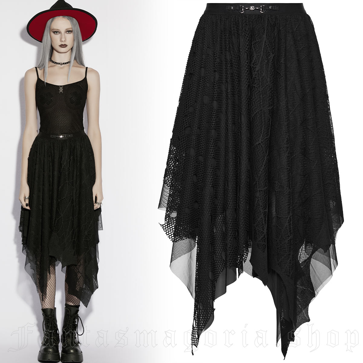 Punk Rave Widow Web Skirt