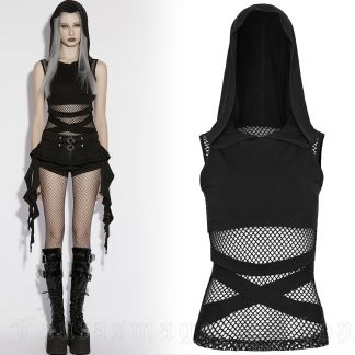 Punk Rave Nexus Hooded Mesh Top