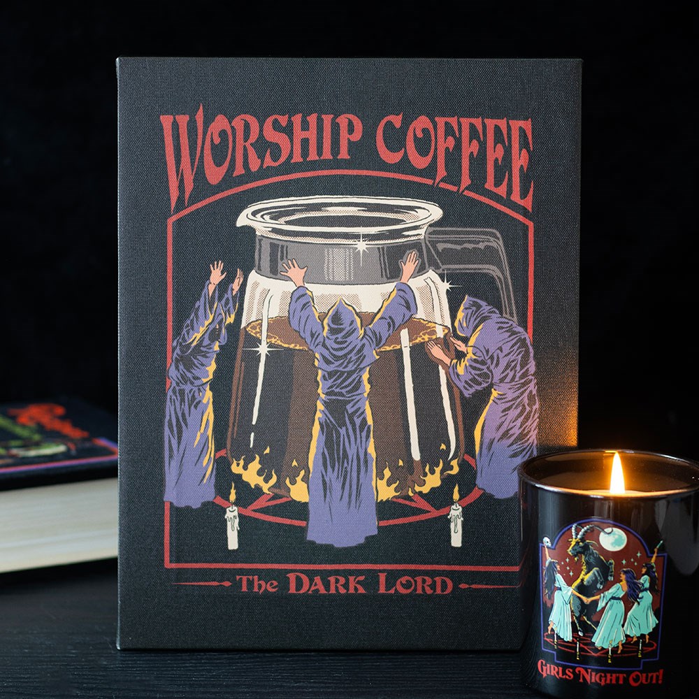 Steven Rhodes Worship Coffee Canvas Plaque