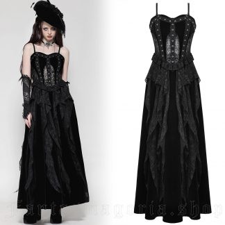 Dark In Love Black Dahlia Velvets And Lace Dress