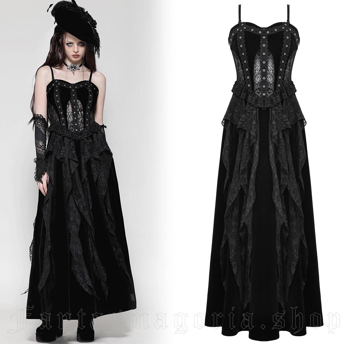 Dark In Love Black Dahlia Velvets And Lace Dress