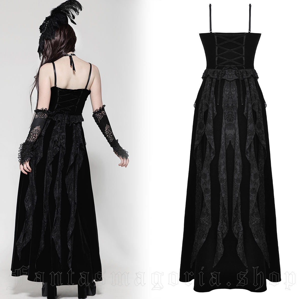 Dark In Love Black Dahlia Velvets And Lace Dress - Image 2
