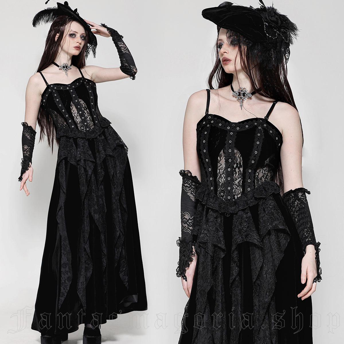 Dark In Love Black Dahlia Velvets And Lace Dress - Image 3