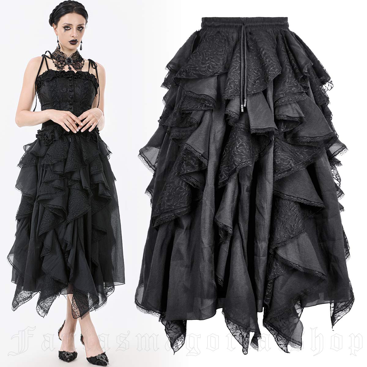 Dark in Love Blossom Noir Skirt