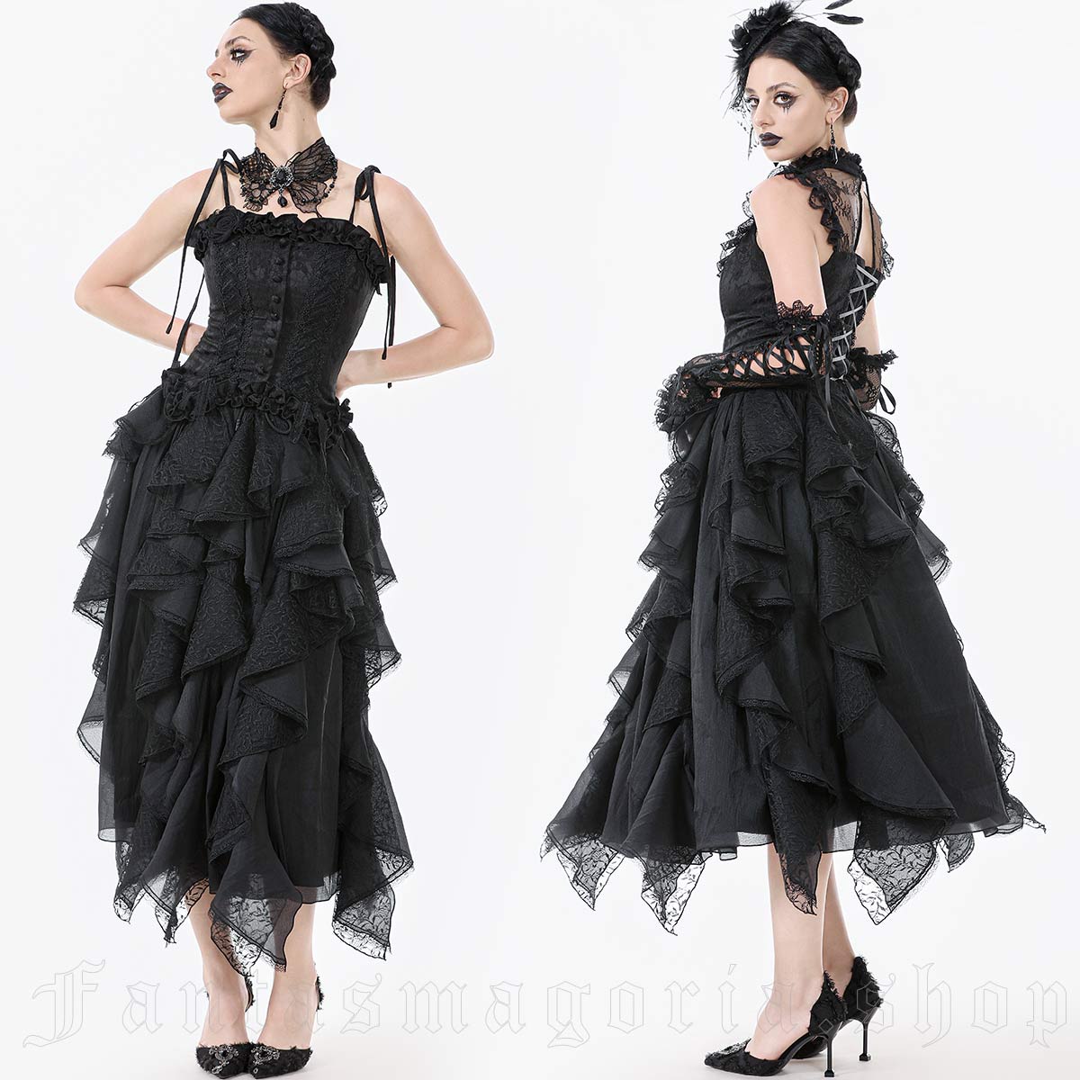 Dark in Love Blossom Noir Skirt – Bild 3