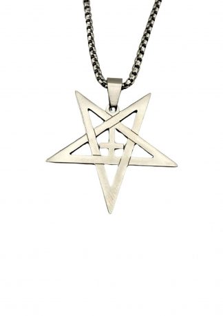 Easure Inverted Cross Pentagram Necklace
