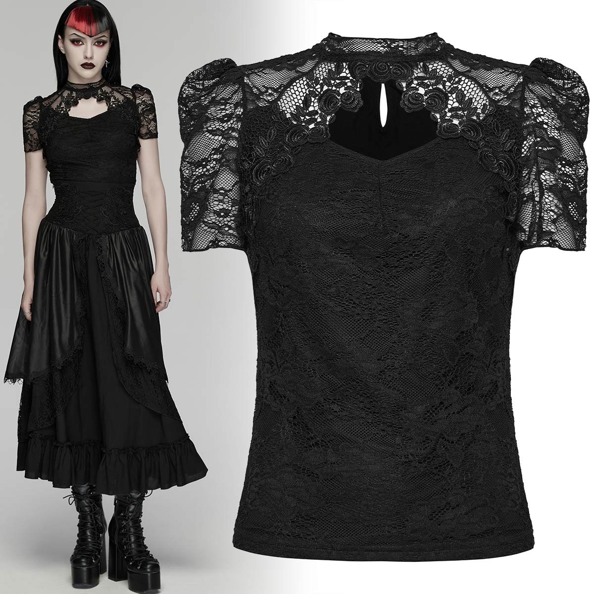 Punk Rave Lilith's Allure Lace Top