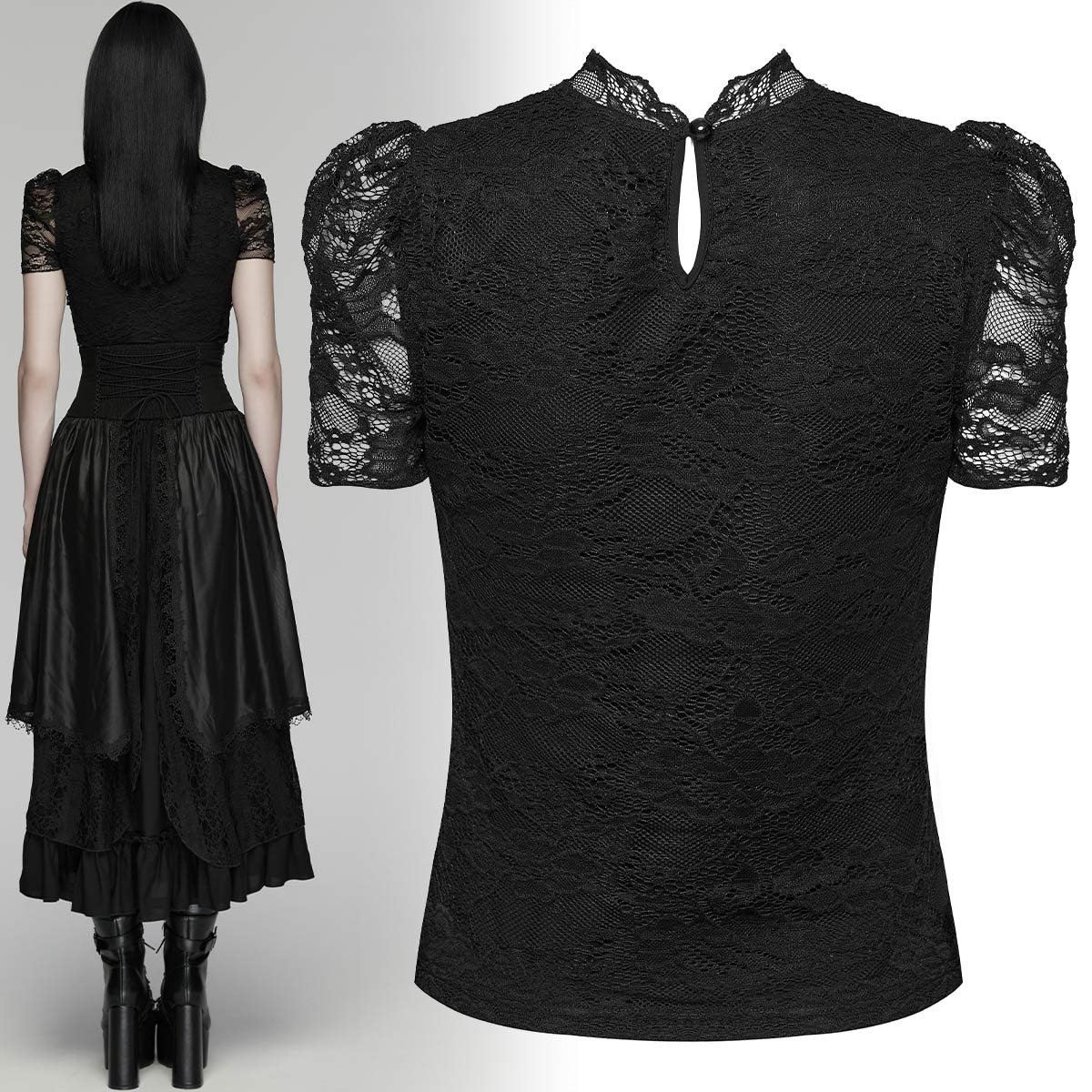 Punk Rave Lilith's Allure Lace Top – Bild 2