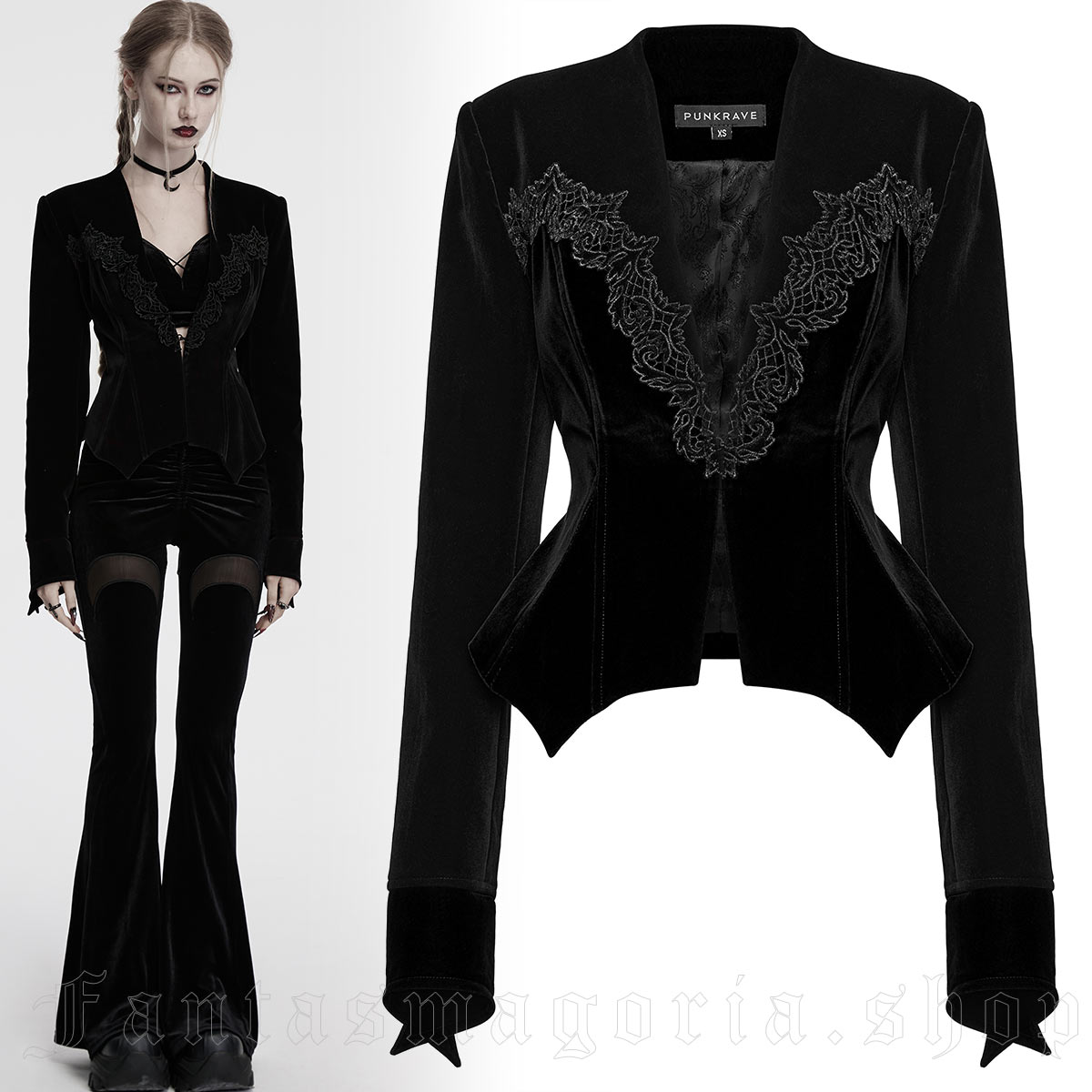 Punk Rave Lorelei Noir Velvet Jacket