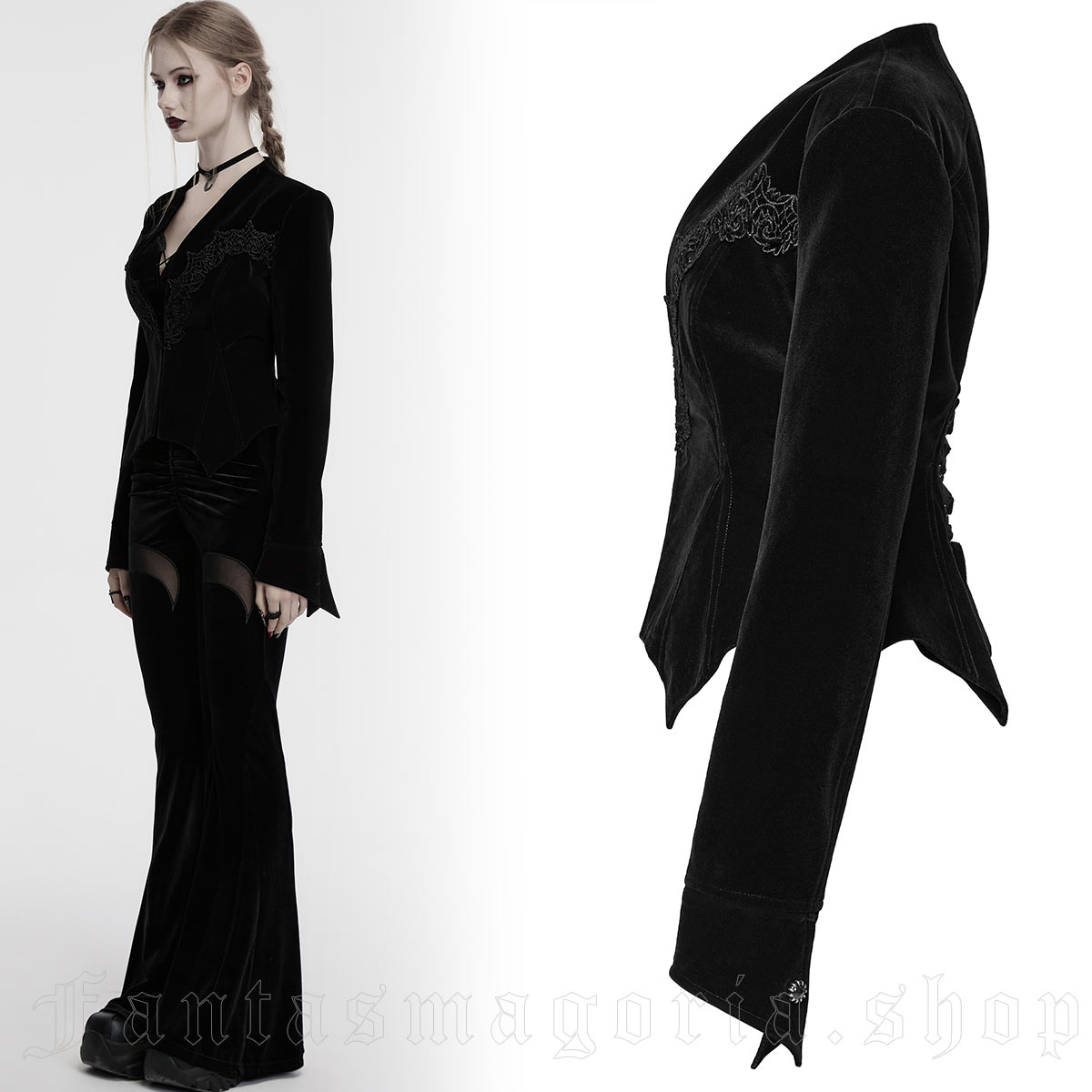 Punk Rave Lorelei Noir Velvet Jacket - Image 3