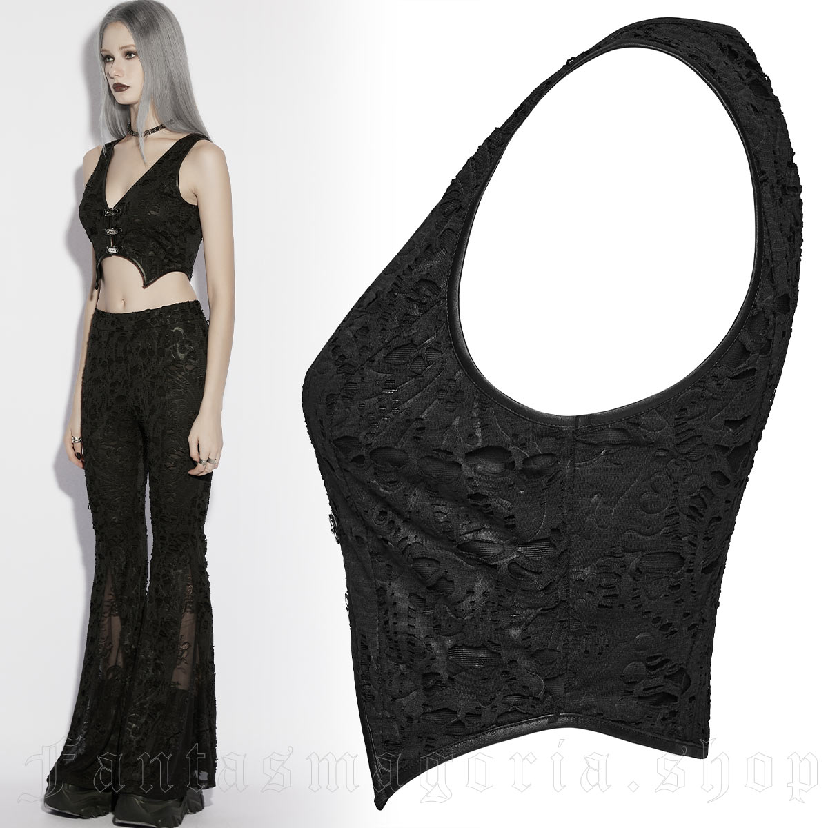 Punk Rave Lure of Ligeia Crop Vest – Bild 2