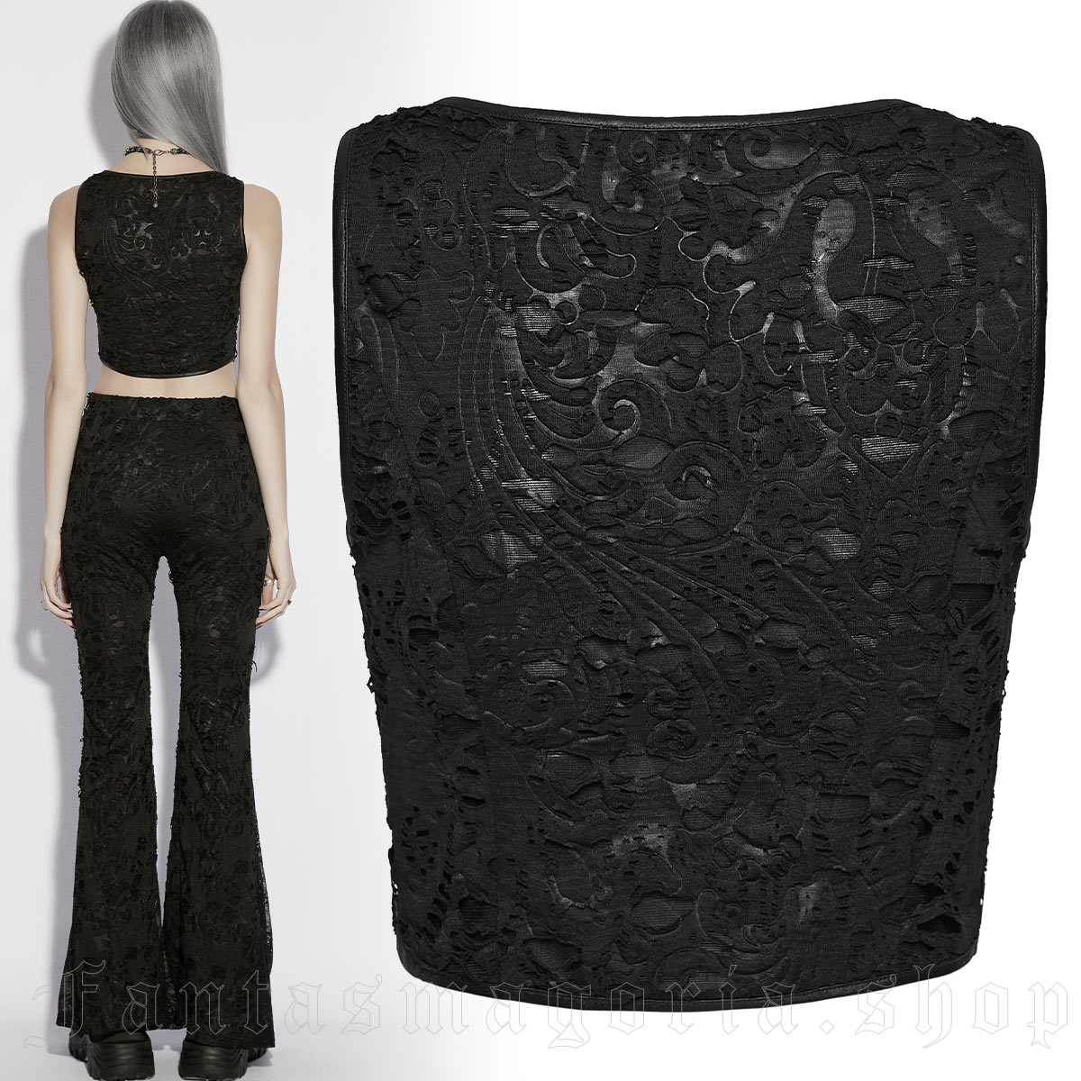 Punk Rave Lure of Ligeia Crop Vest – Bild 3