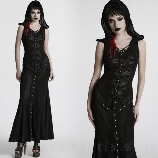 Punk Rave Tenebra Hooded Maxi Dress