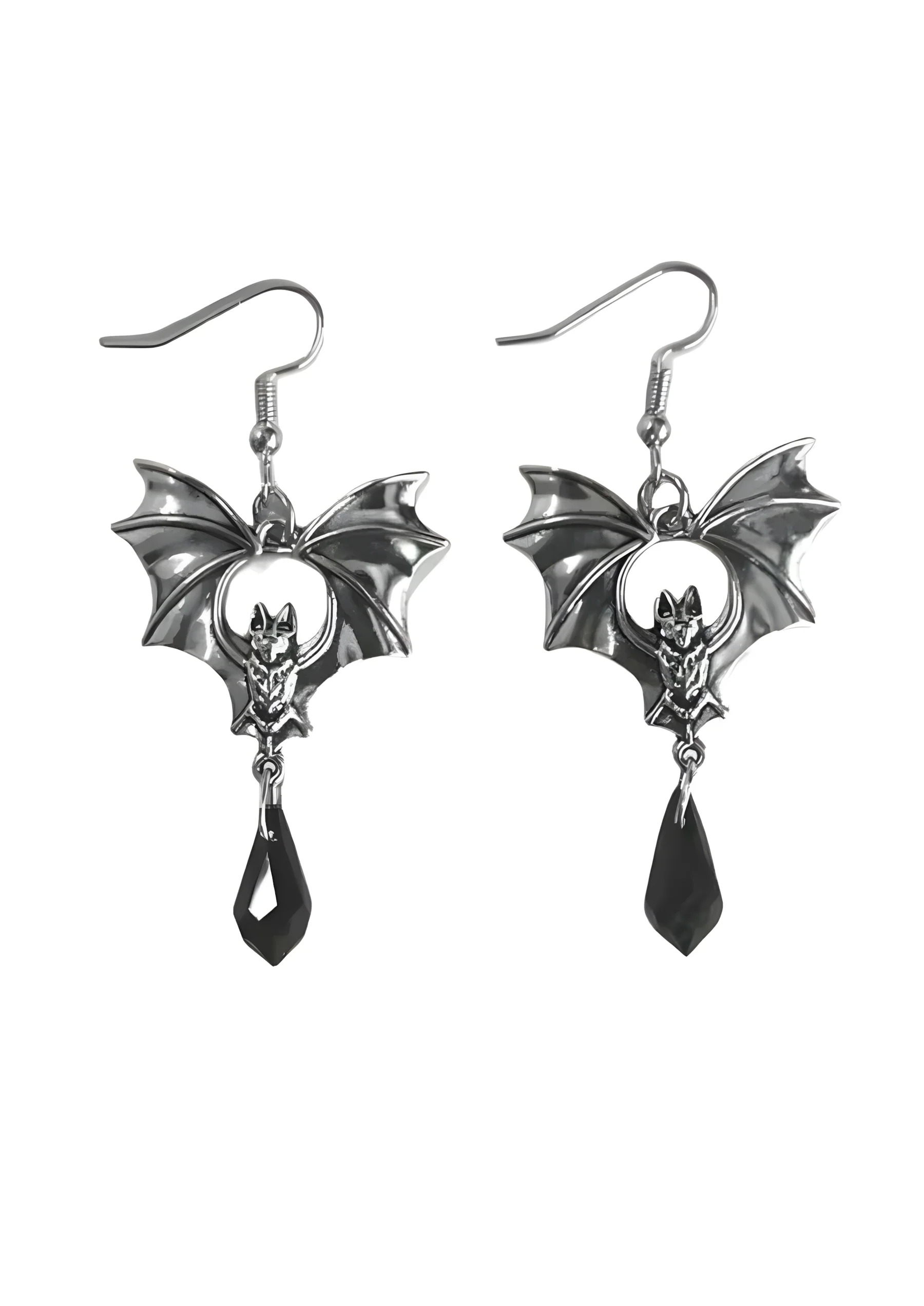 Easure Bat Stone Silver Earrings (Paar)