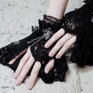 RNG Gothic Dolly Black Gloves (Paar)