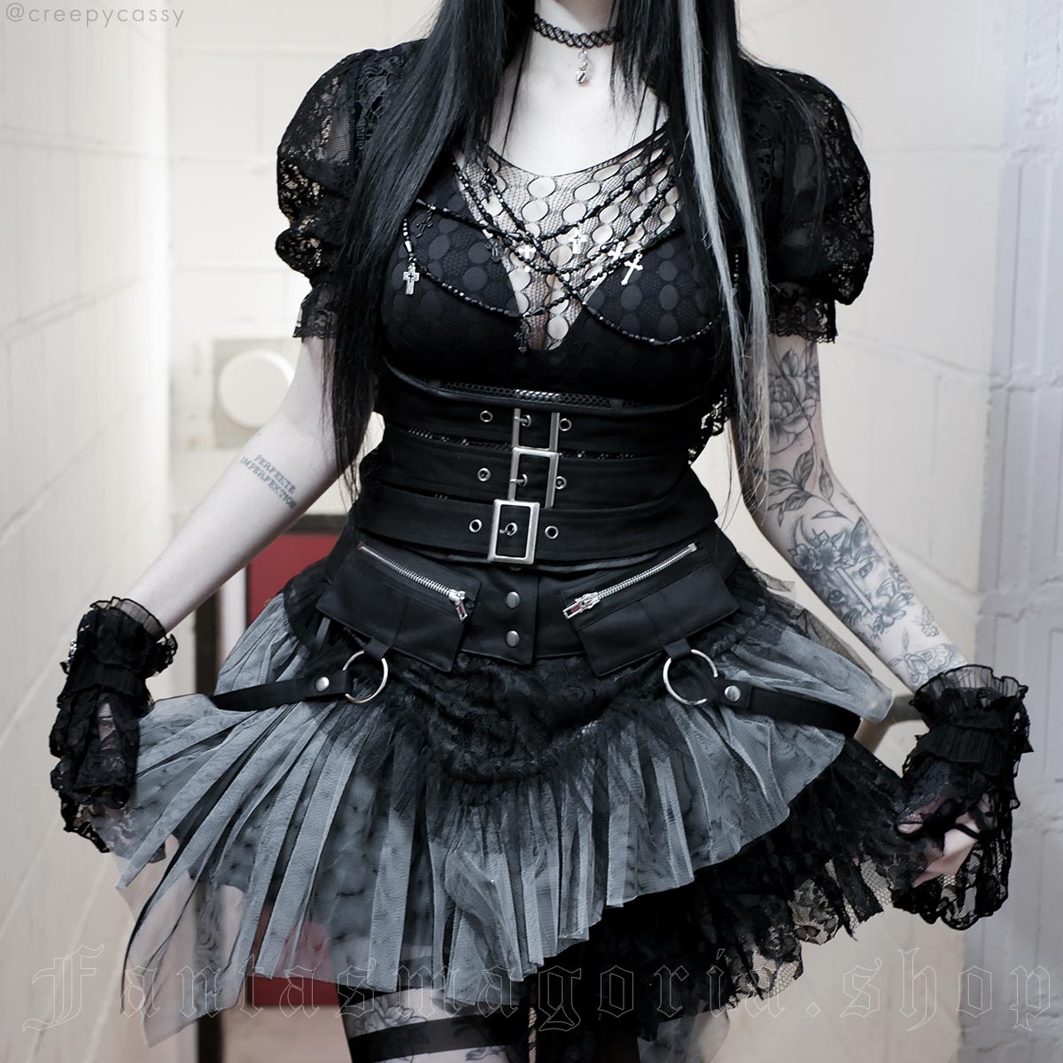 RNG Gothic Dolly Black Gloves (Paar) - Image 4