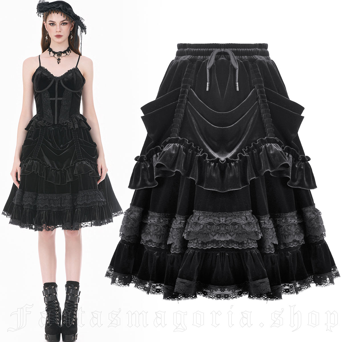 Dark In Love Velvet Sacrament Skirt
