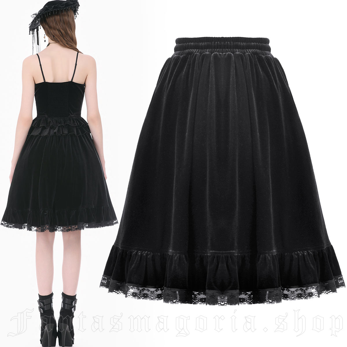 Dark In Love Velvet Sacrament Skirt – Bild 2
